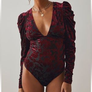 Free People Magic Hour Velvet Bodysuit